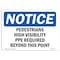 Signmission OSHA, Pedestrians High Visibility PPE Required, 10in X 7in Plastic, 10" W, 7" H, Landscap OS-NS-P-710-L-17161 - alternate 1
